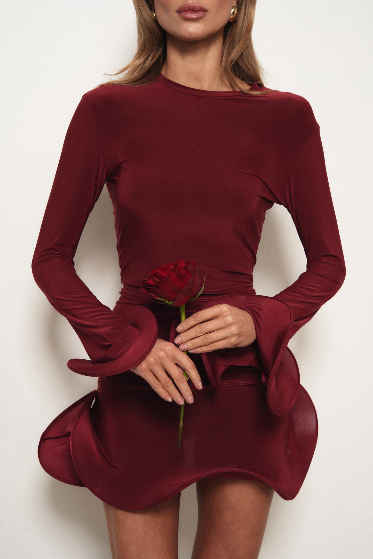 Dress flounce Bordeaux