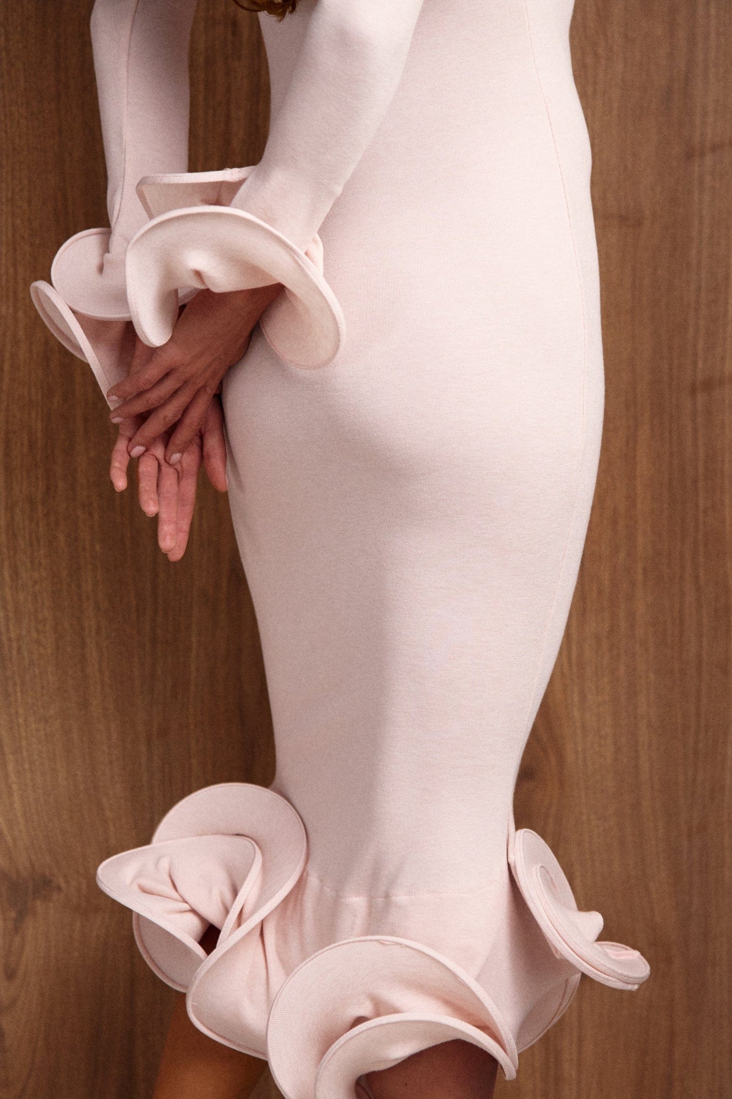 Midi ruffle dress Pink