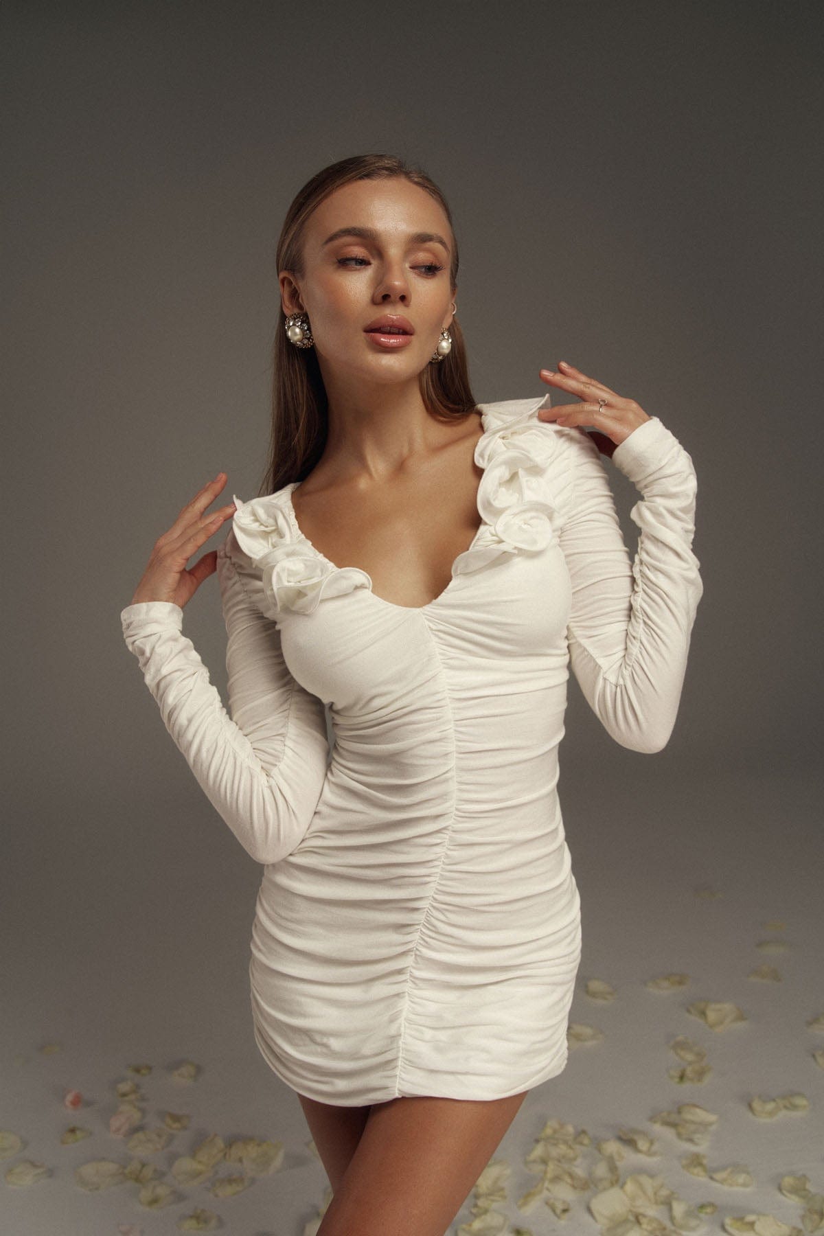 MOHD Knit Dress Milk White