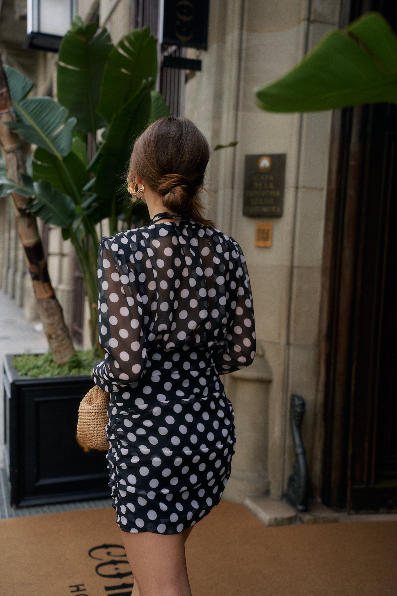 MOHD Women's Dress Polka Dot Black