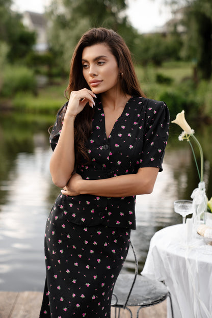 Flower Suit Black