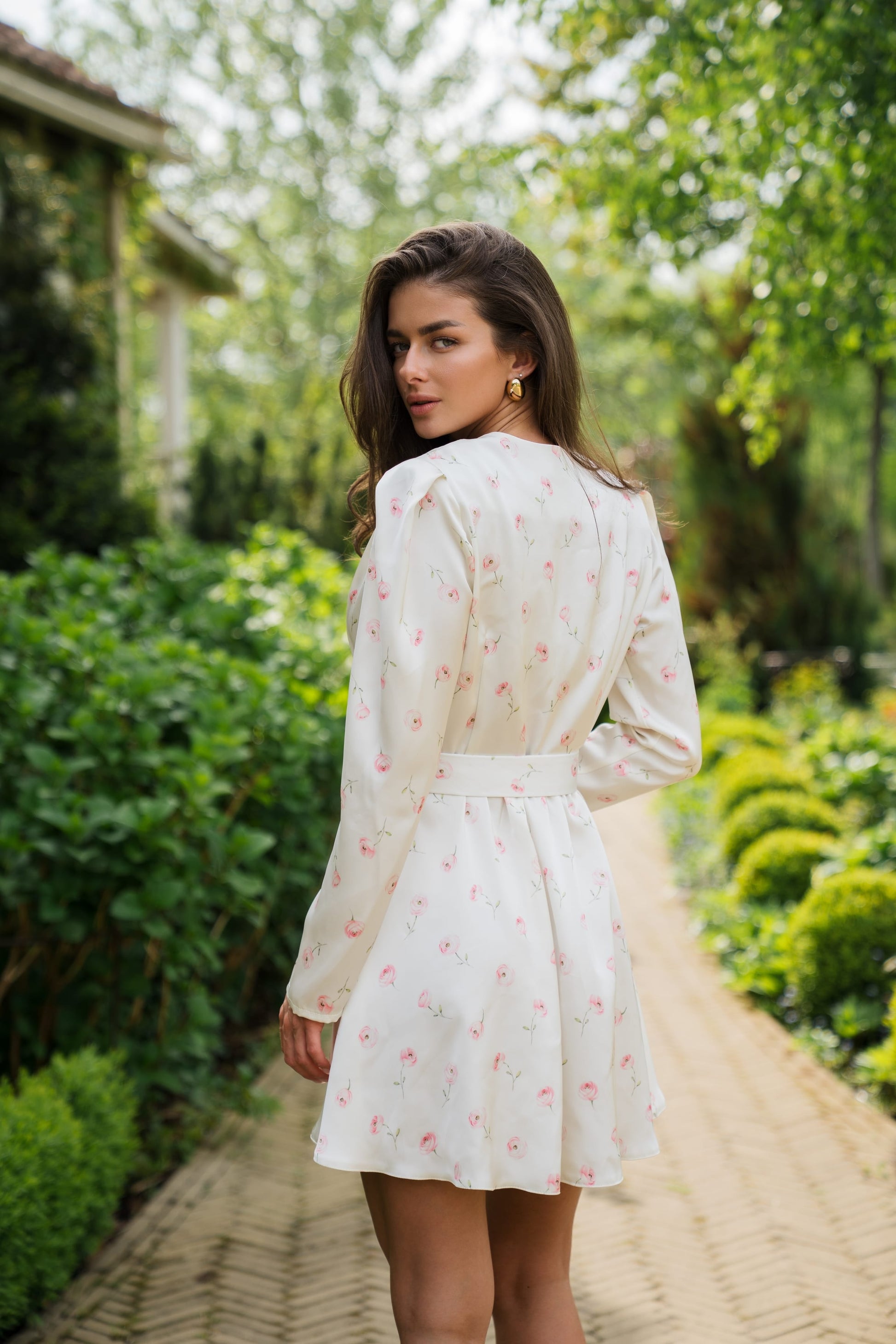 Mini ruffle dress Ivory
