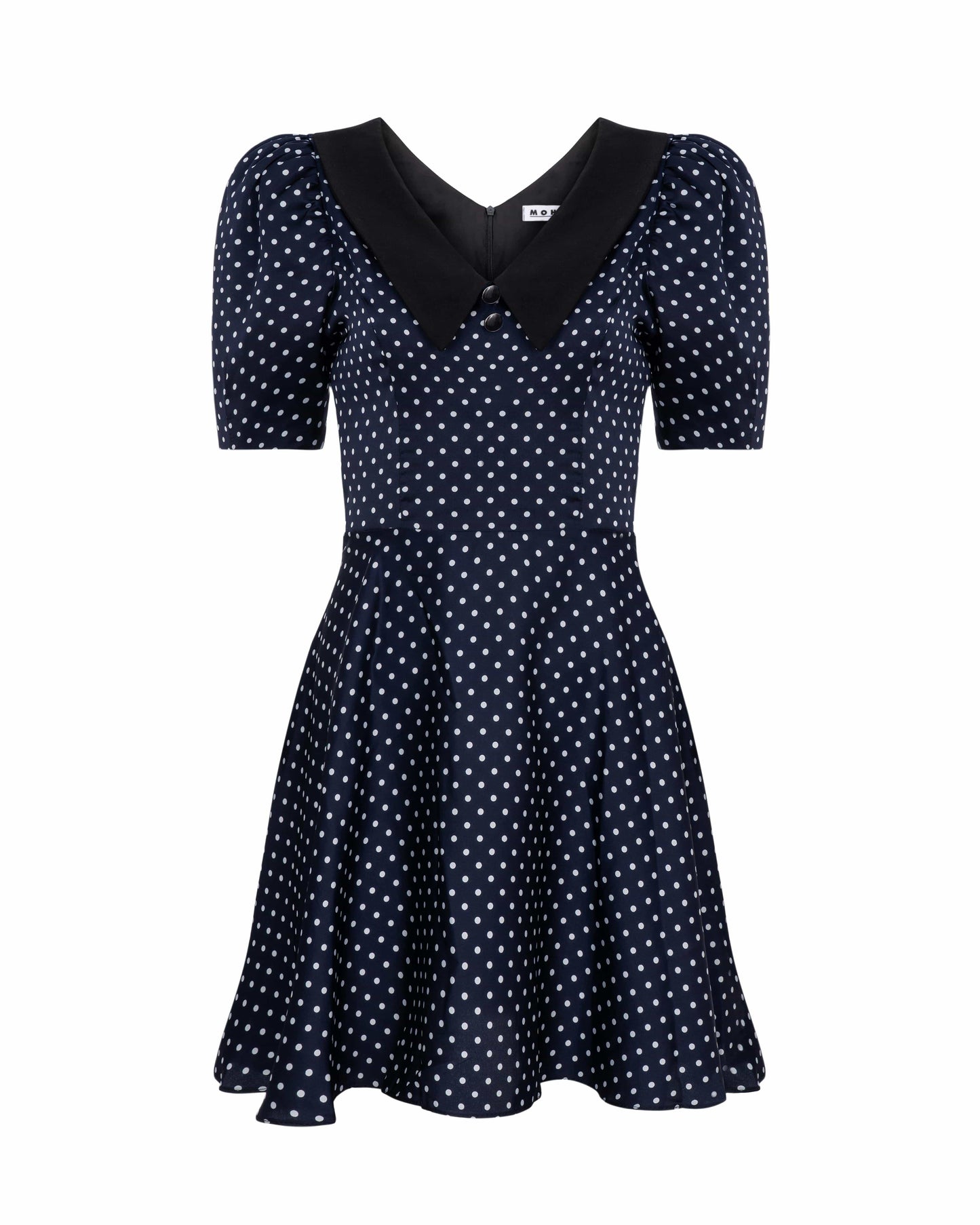 MOHD Women's Polka Dot Dress Dark Blue