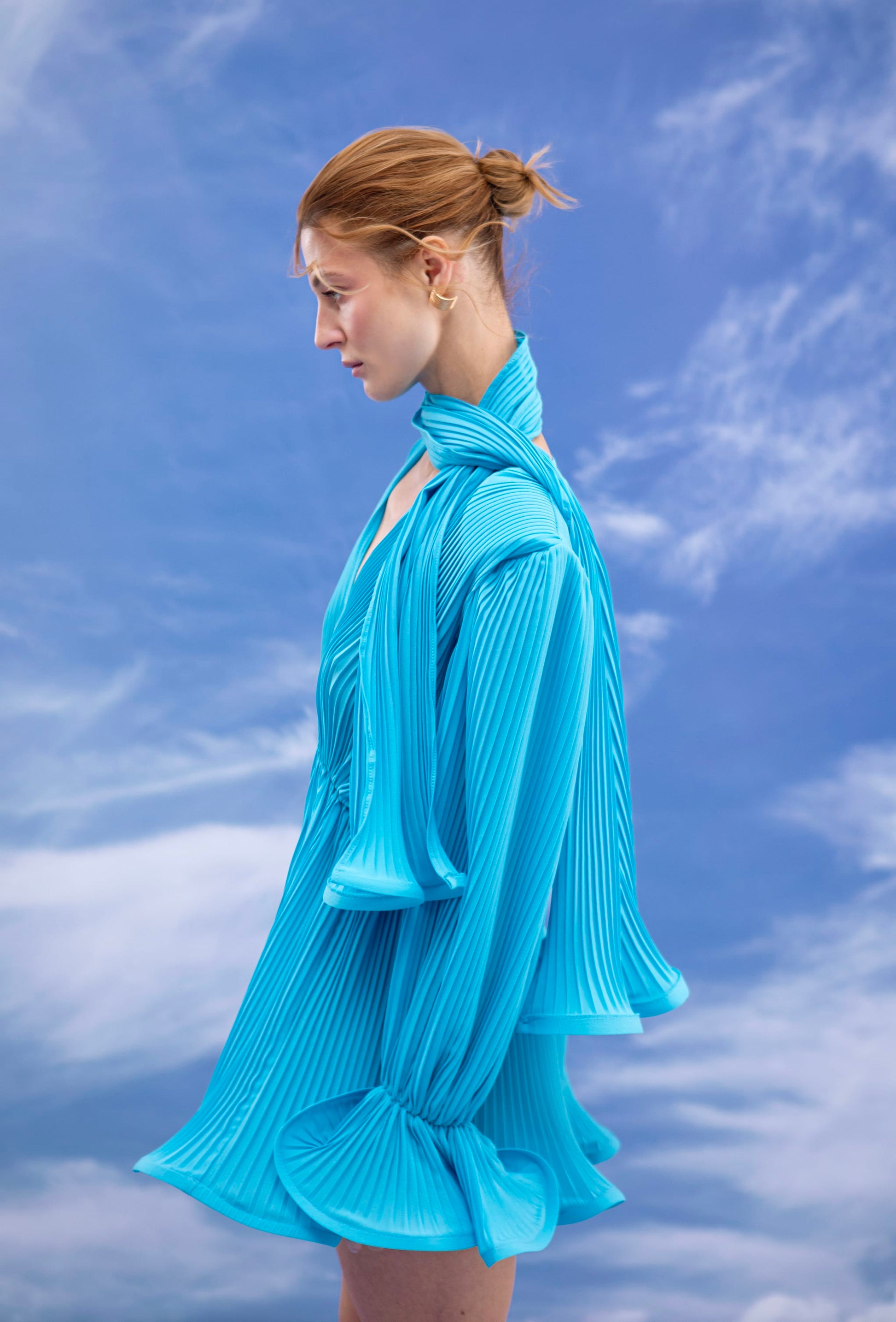 Pleated Dress Blue