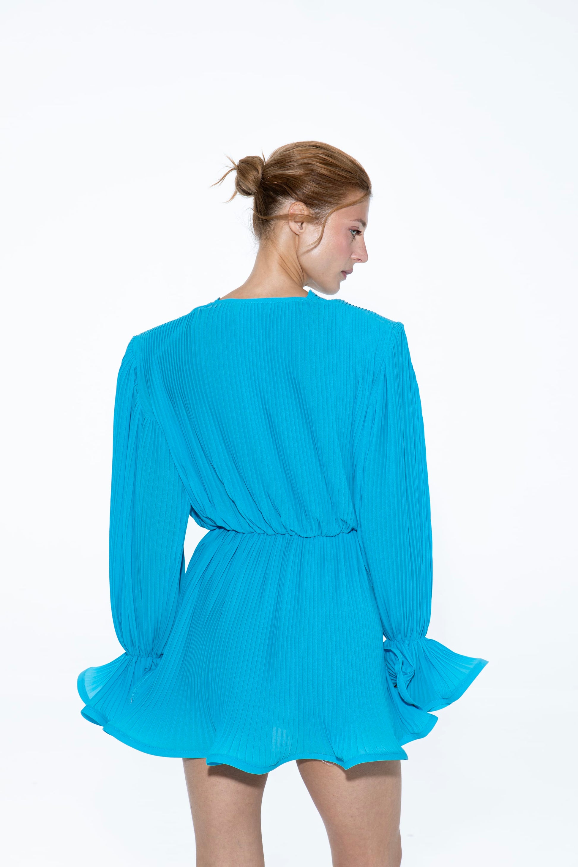 Pleated Dress Blue