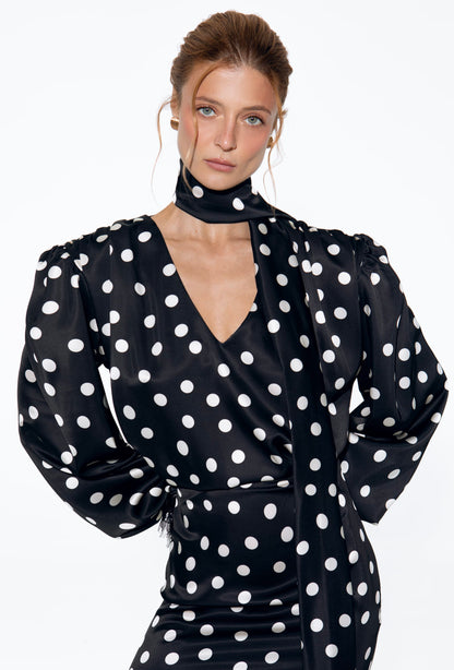 Polka Dot Dress Black