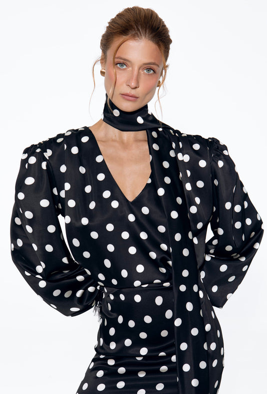 Polka Dot Dress Black