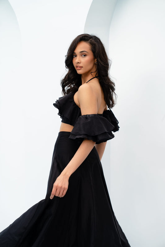 Set top + skirt black