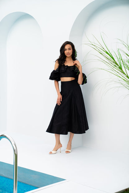 Set top + skirt black