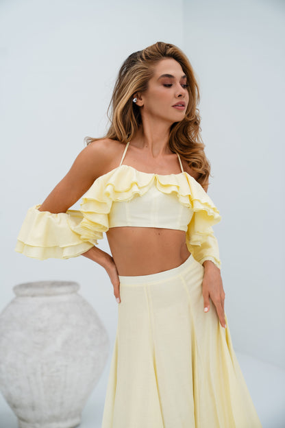 Set top + skirt yellow