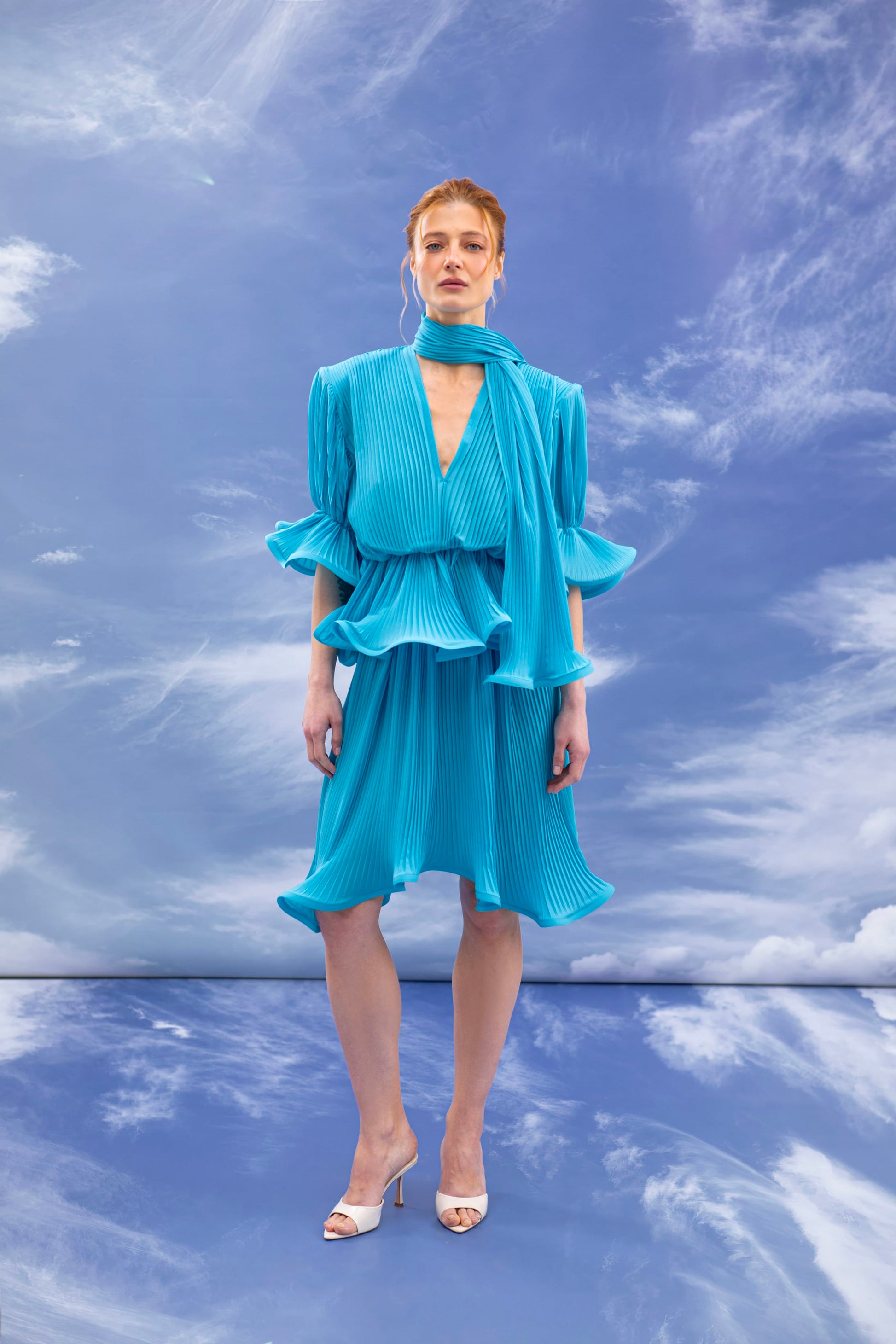 Suit (top + skirt) Blue