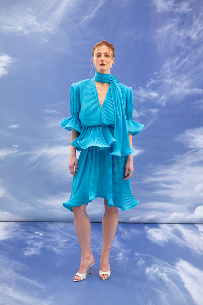 Suit (top + skirt) Blue