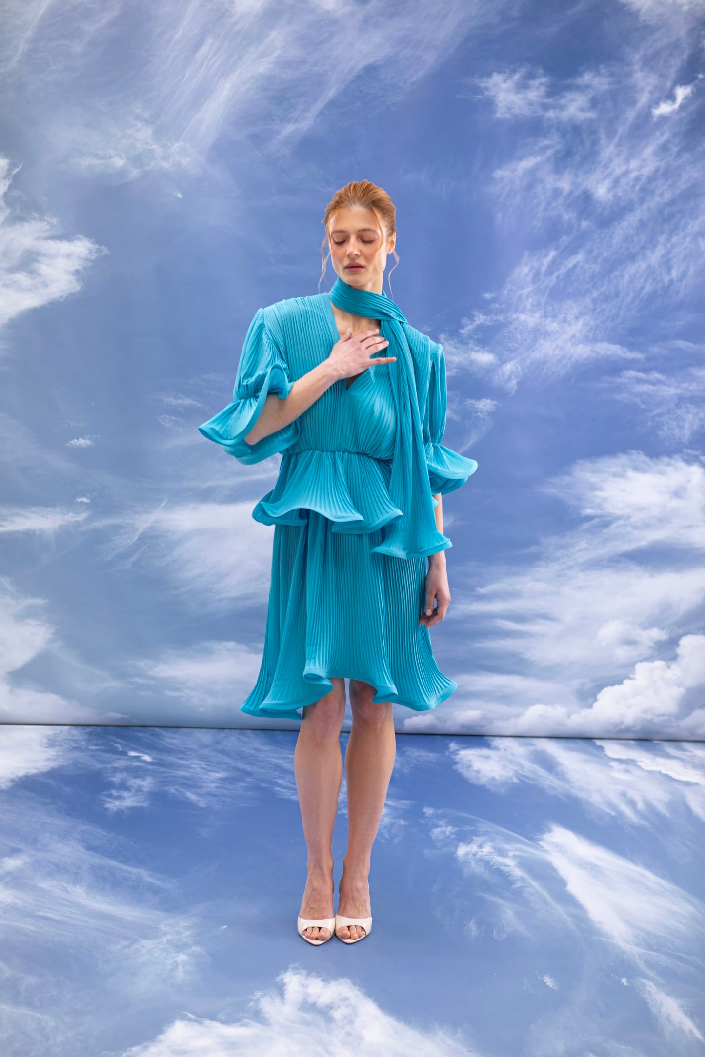 Suit (top + skirt) Blue