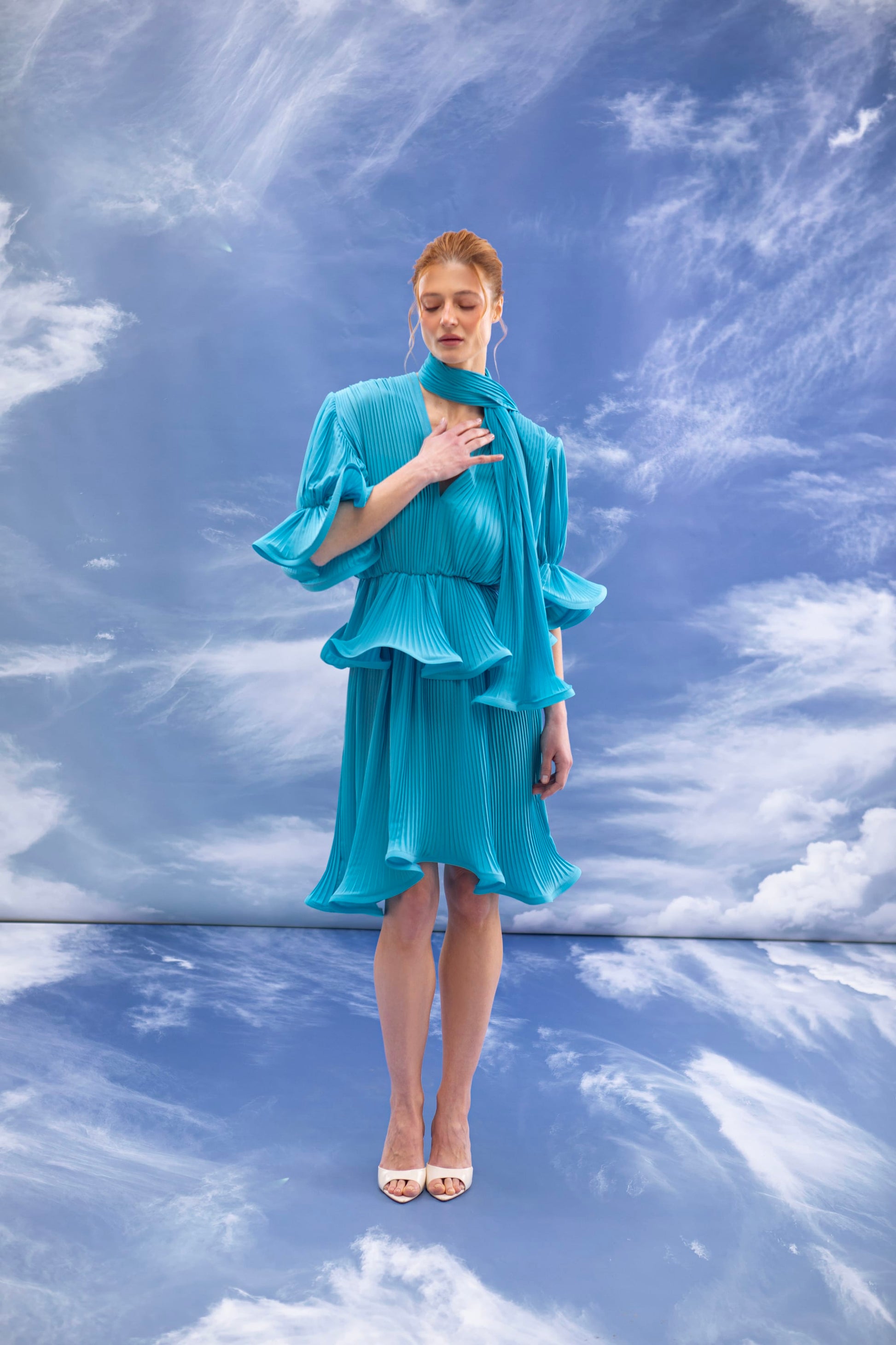 Suit (top + skirt) Blue