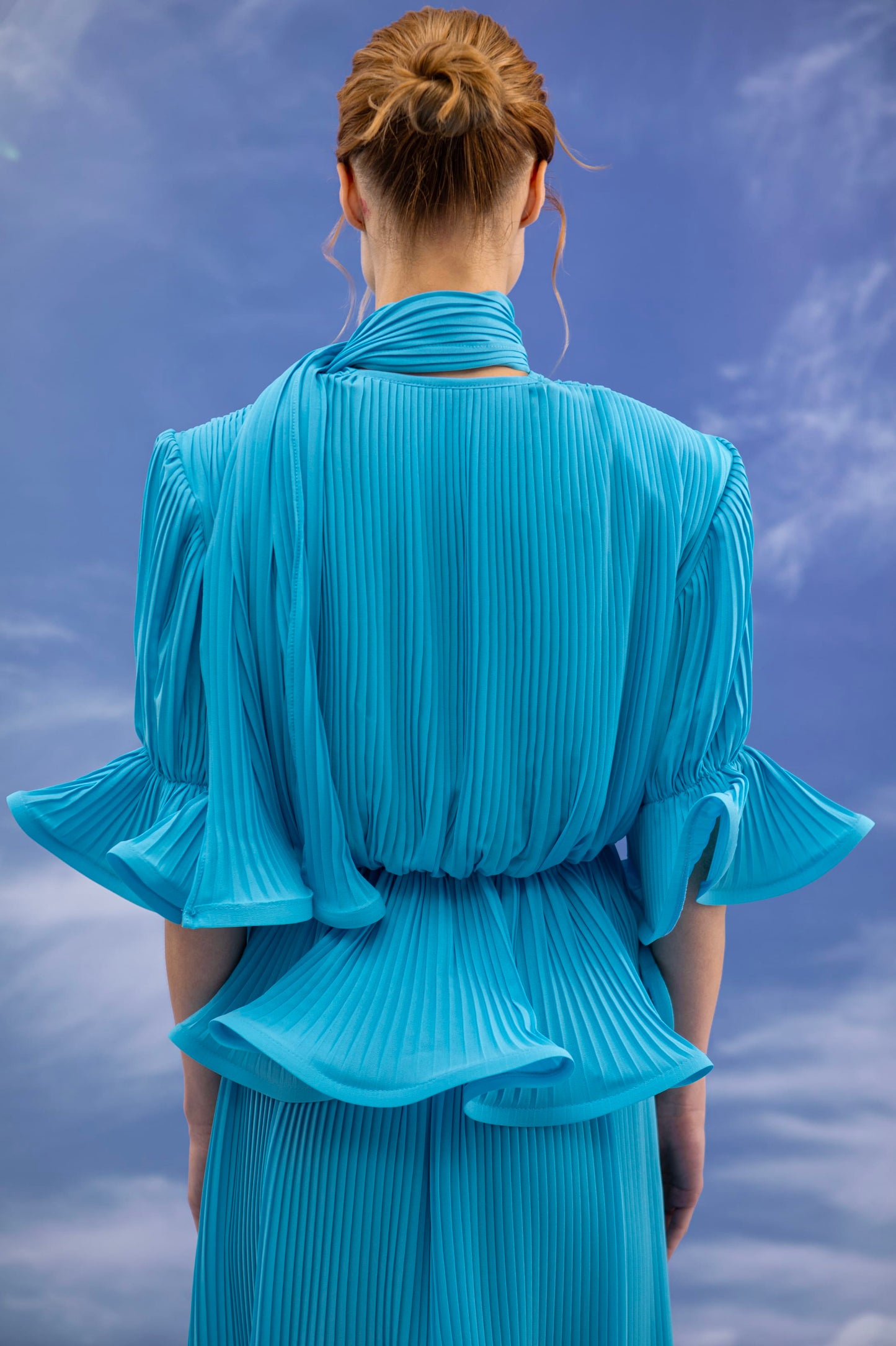 Suit (top + skirt) Blue