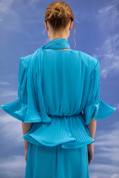 Suit (top + skirt) Blue
